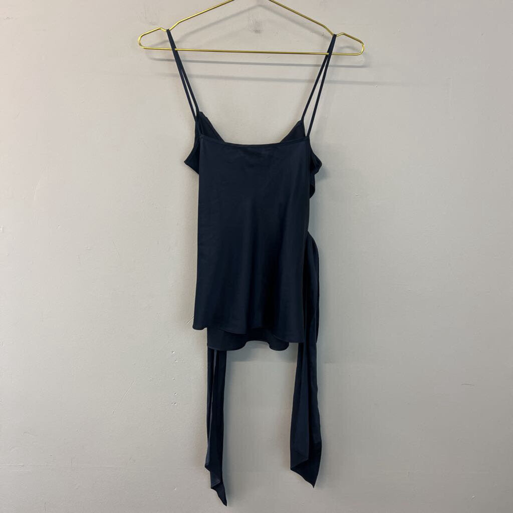 Diane Von Furstenberg Navy Silky Wrap Tank 4