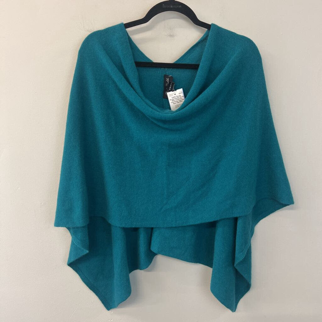 Claudia Nicole 100% Cashmere Teal Wrap Top One Size