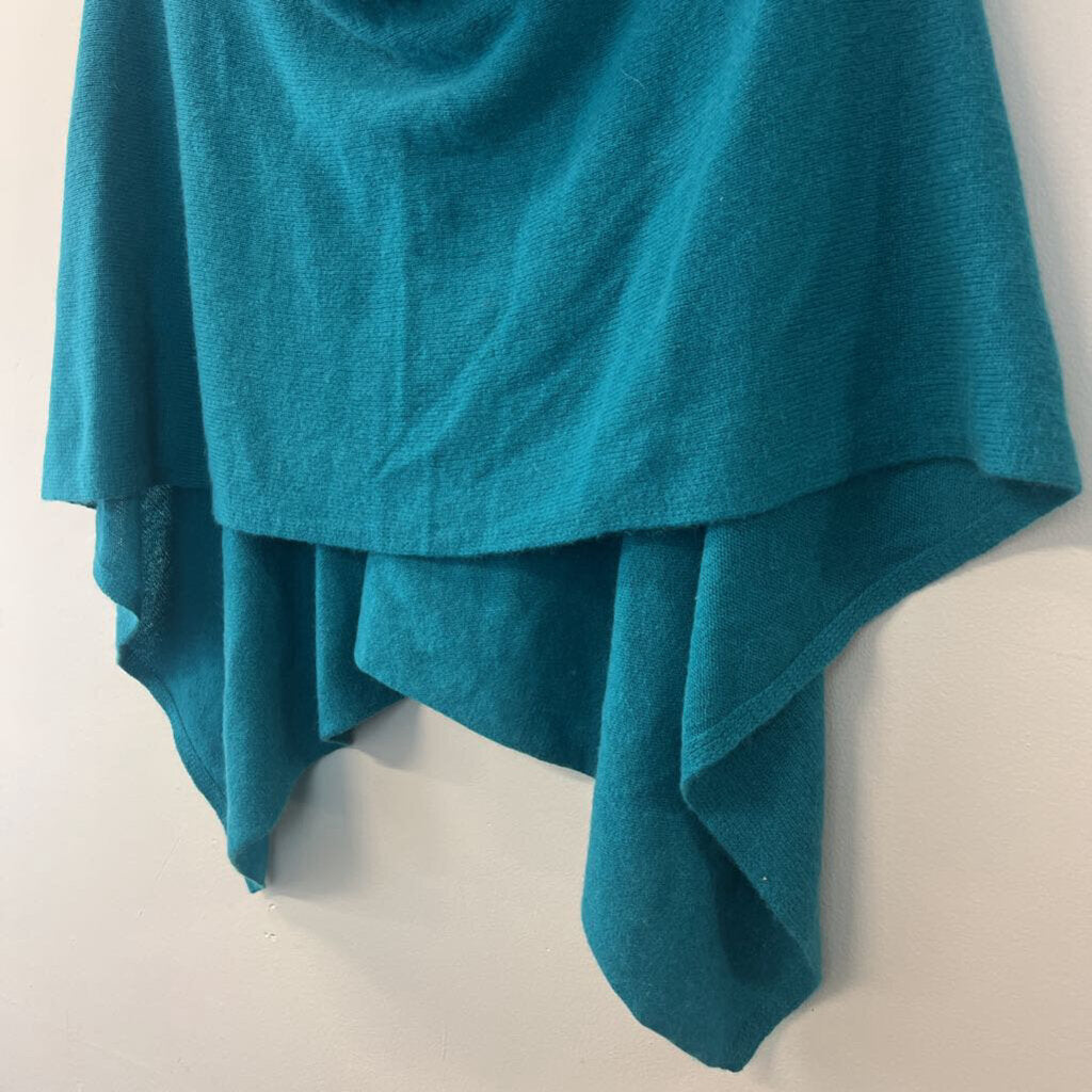 Claudia Nicole 100% Cashmere Teal Wrap Top One Size