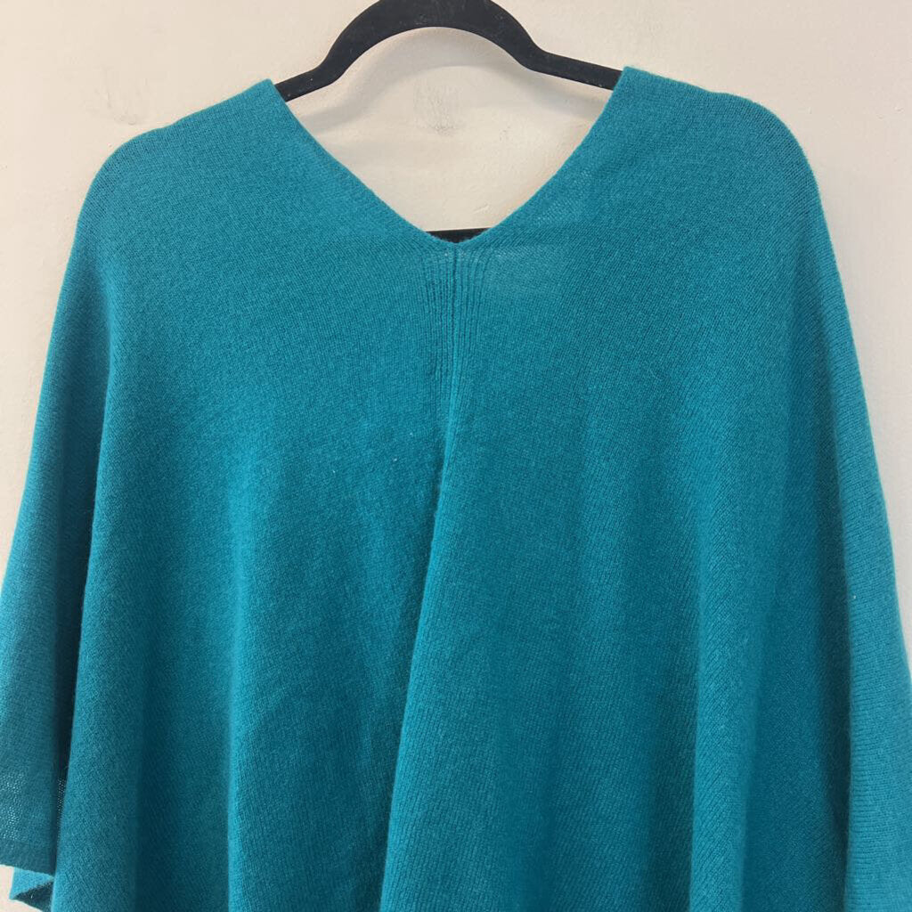 Claudia Nicole 100% Cashmere Teal Wrap Top One Size