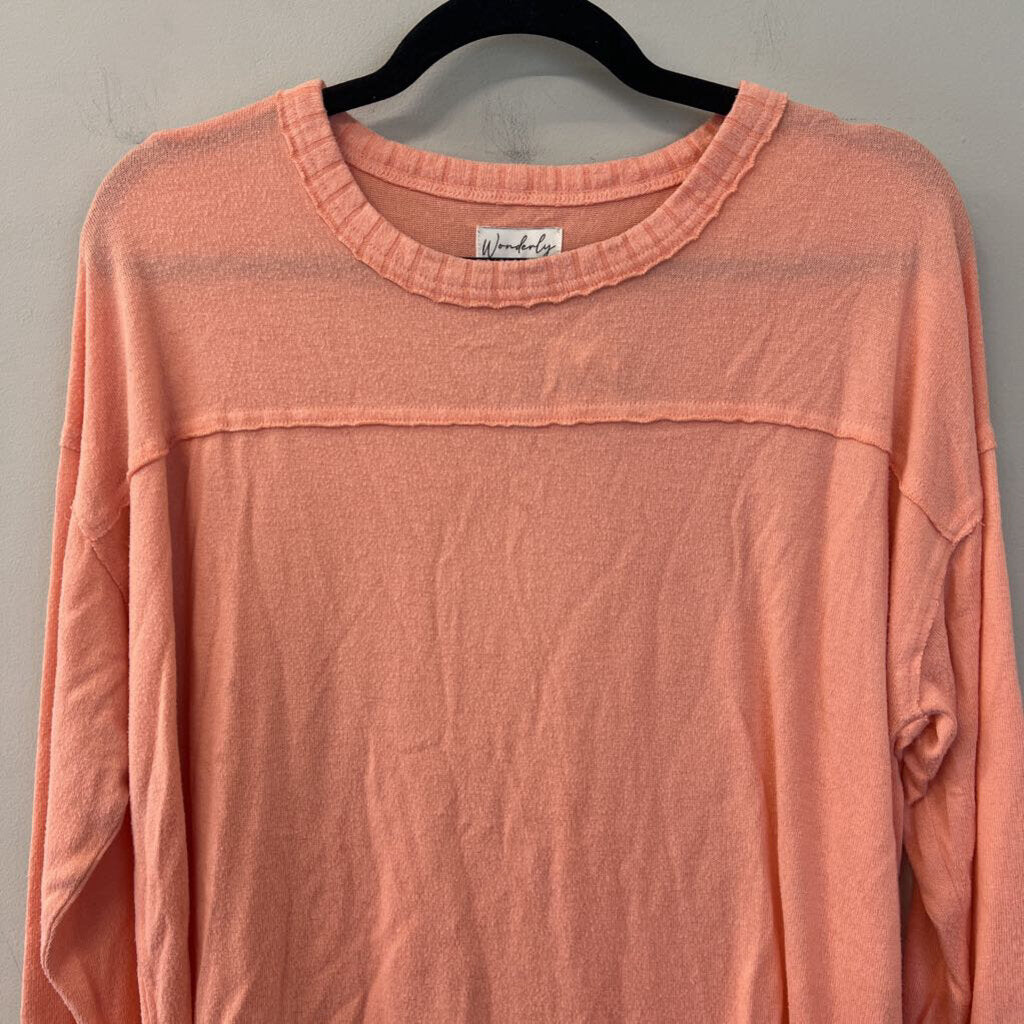 Wonderly Salmon Long Sleeve Top Medium