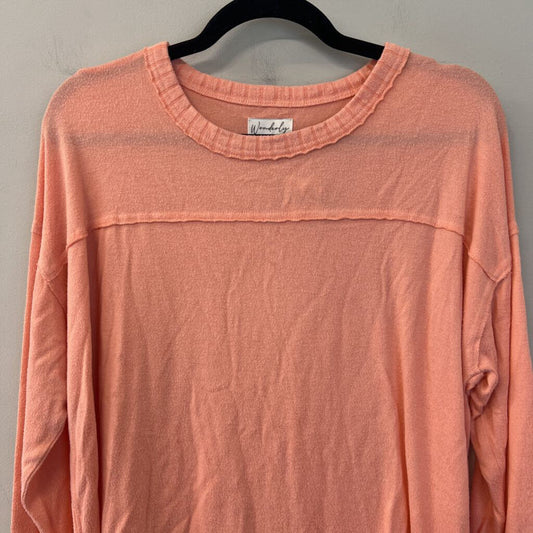 Wonderly Salmon Long Sleeve Top Medium