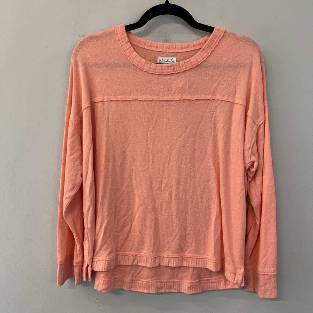 Wonderly Salmon Long Sleeve Top Medium