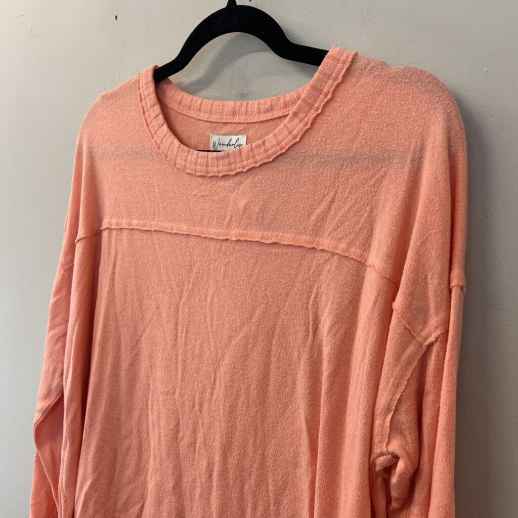 Wonderly Salmon Long Sleeve Top Medium