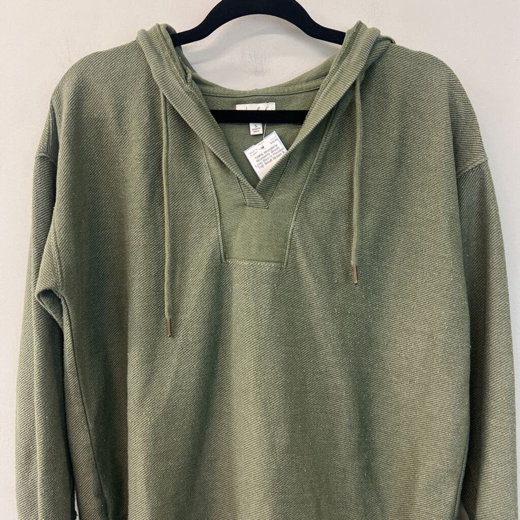 Wonderly Green Long Sleeve Hooded Top Small