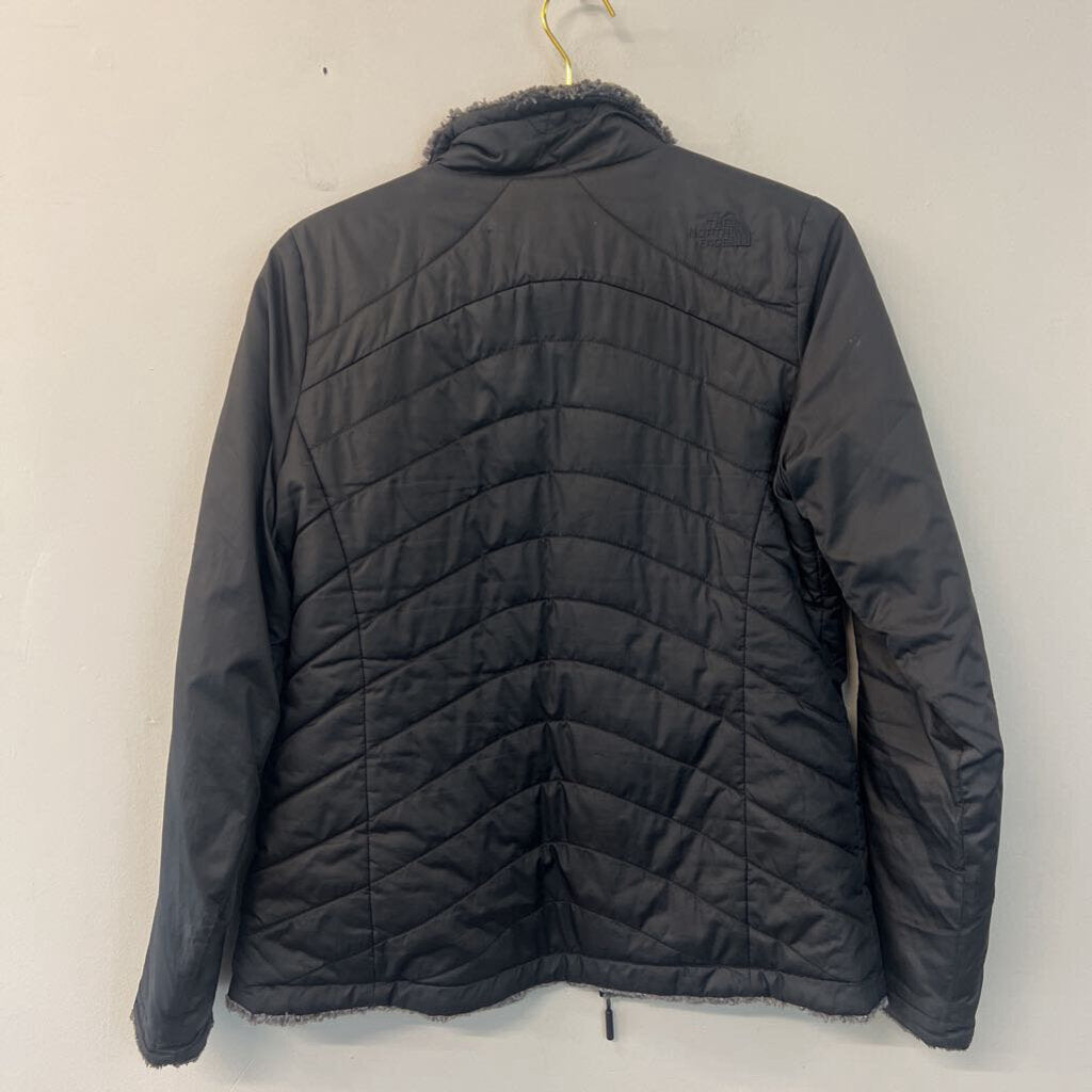 The North Face Black Fleece Lined Quilted Zip Up Reversible MediumJacket