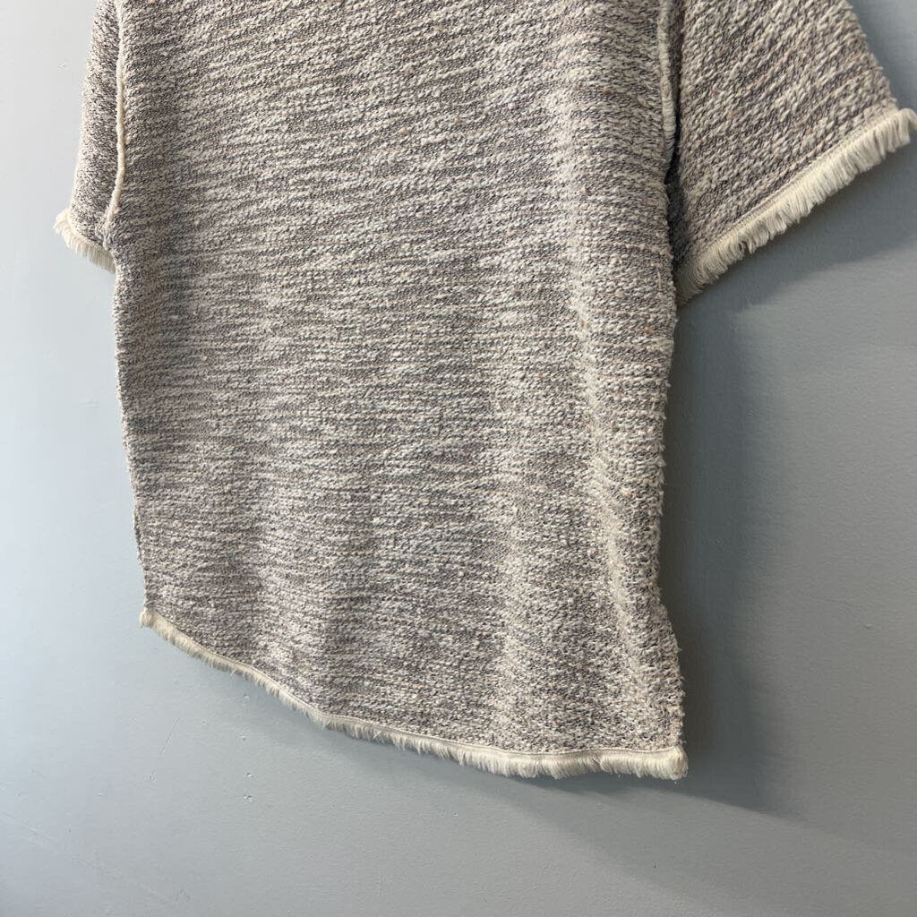 The Limited Beige Tweed Short Sleeve Top Medium