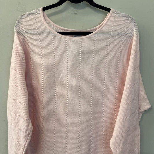 Blue Rain Pink Textured Long Sleeve Top Small