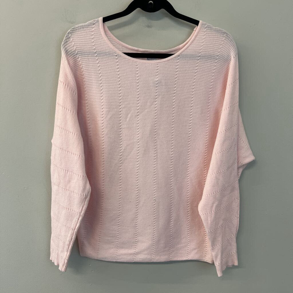 Blue Rain Pink Textured Long Sleeve Top Small