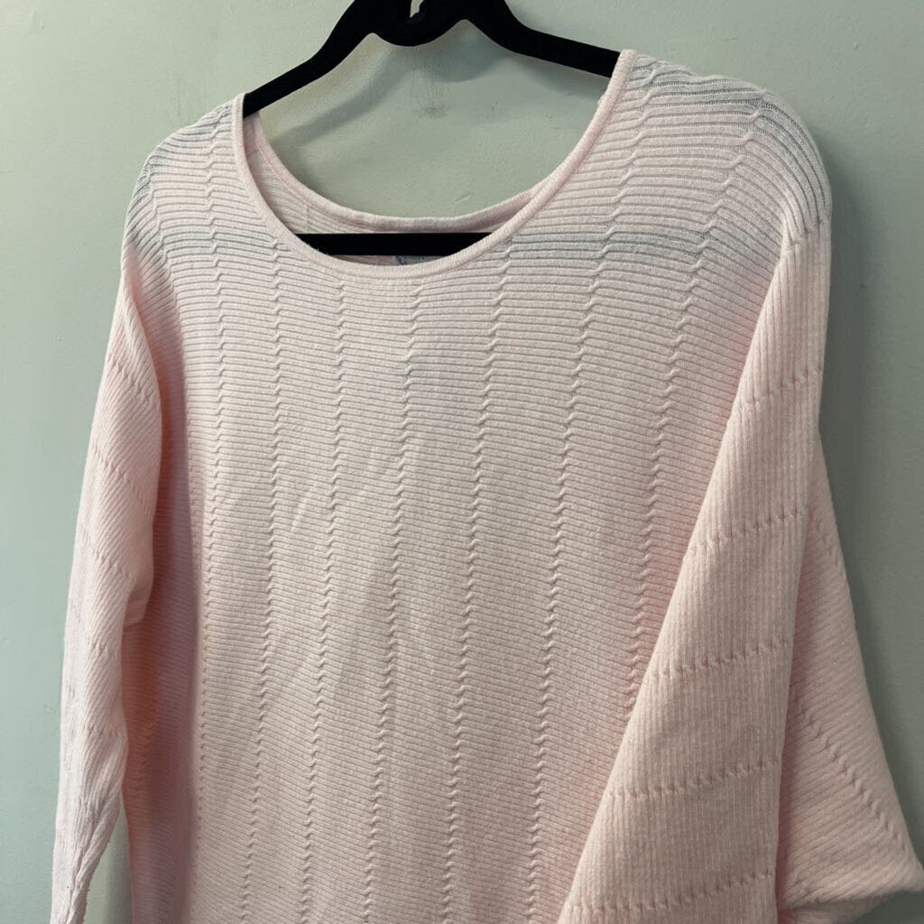 Blue Rain Pink Textured Long Sleeve Top Small