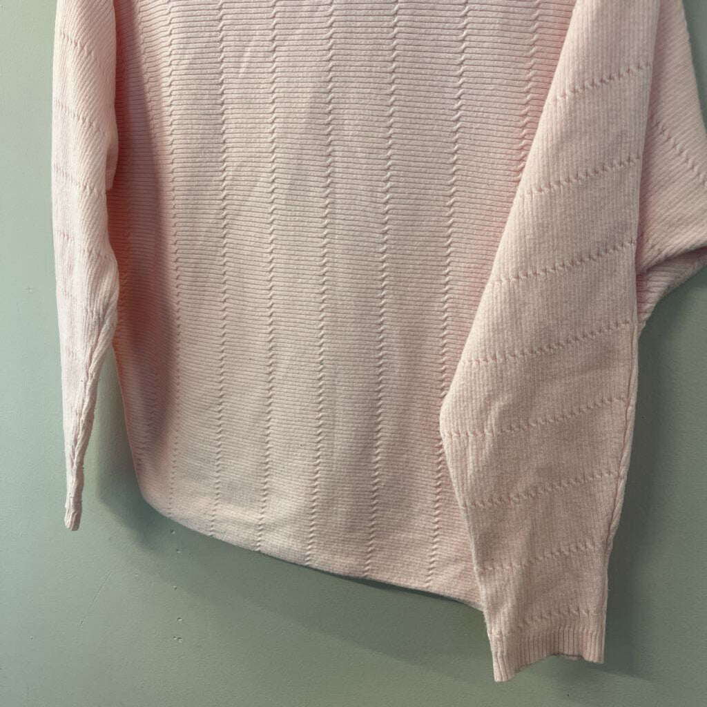 Blue Rain Pink Textured Long Sleeve Top Small