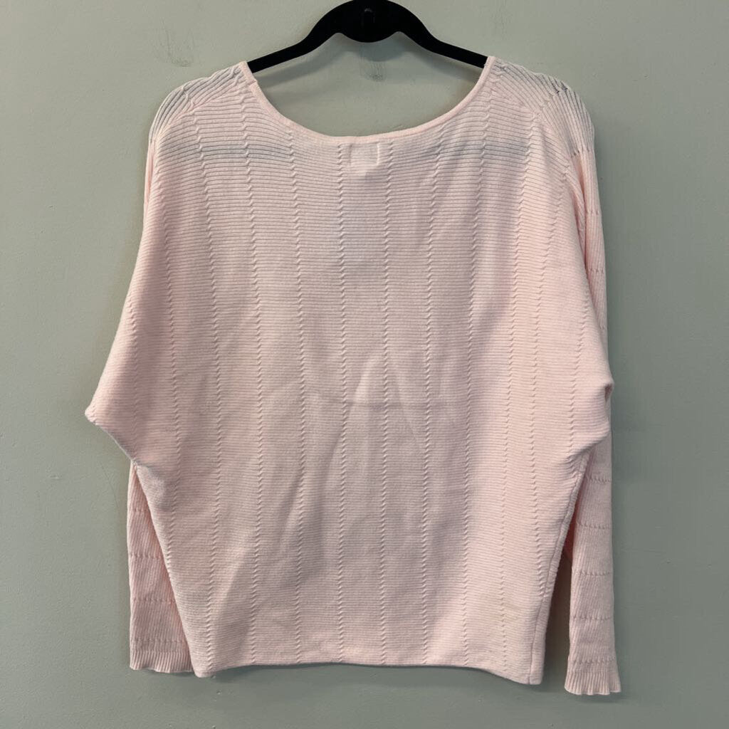 Blue Rain Pink Textured Long Sleeve Top Small