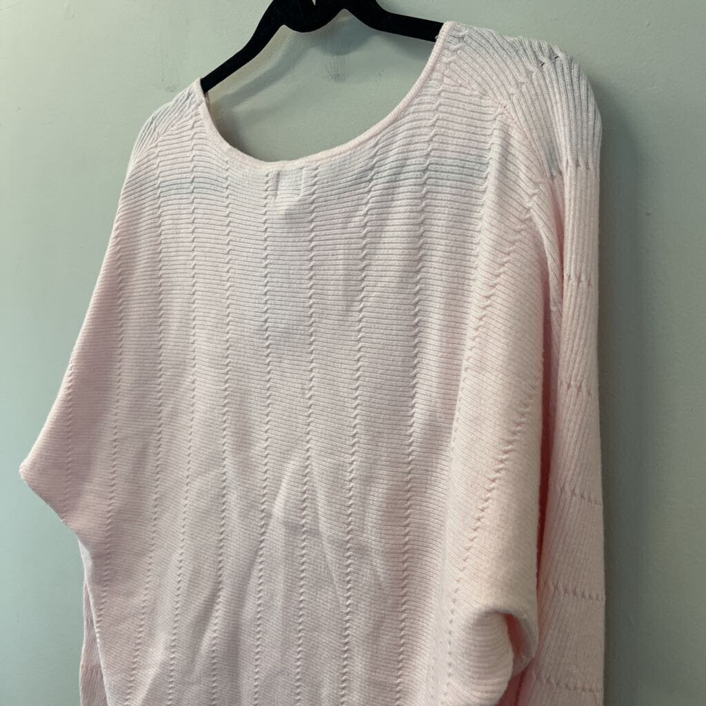 Blue Rain Pink Textured Long Sleeve Top Small