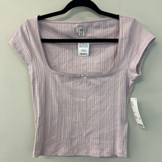 BDG Purple Ribbed Short Sleeve Crop Top Medium