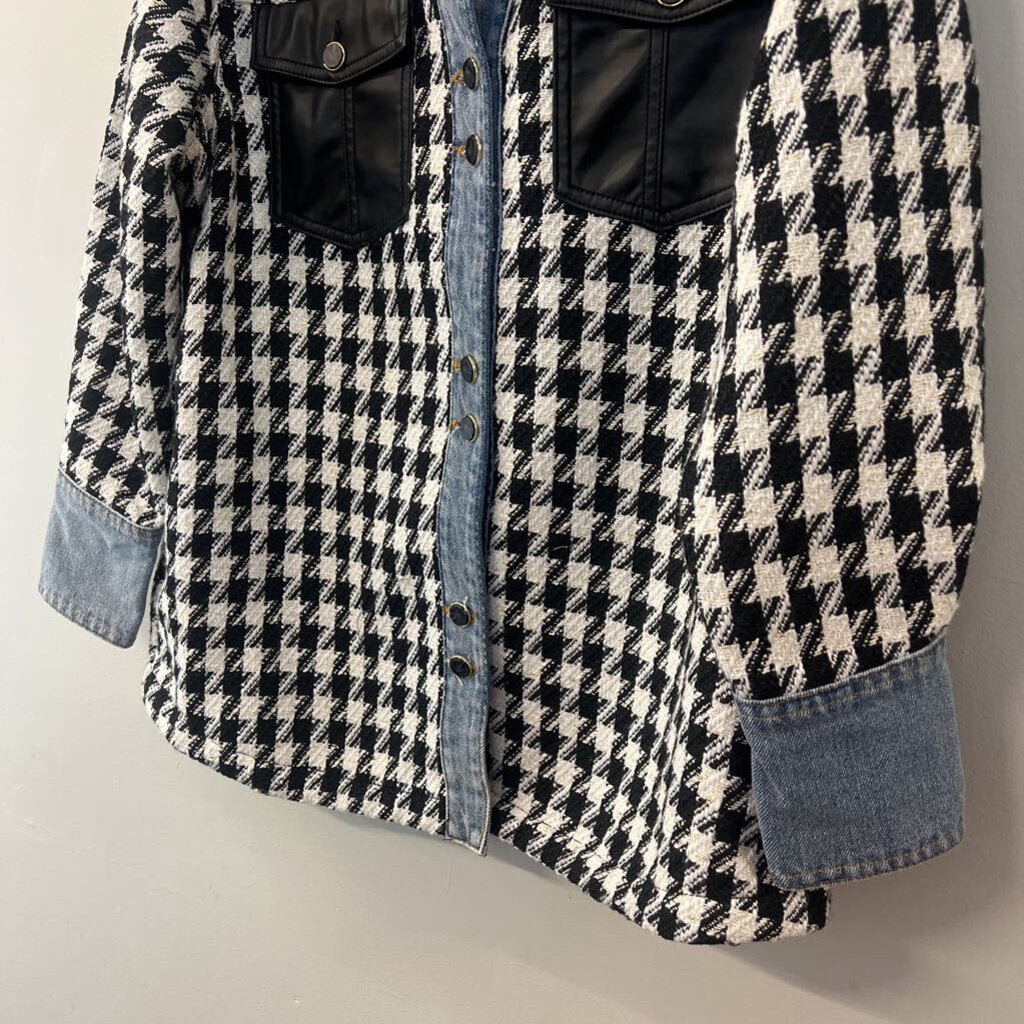 Tribal Jeans Black/ White Gingham/ Denim Jacket Extra Large