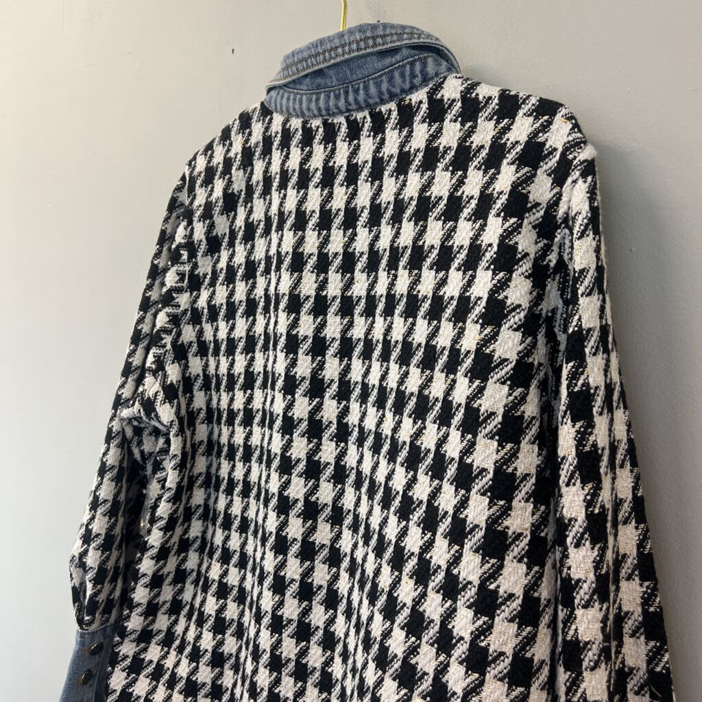 Tribal Jeans Black/ White Gingham/ Denim Jacket Extra Large