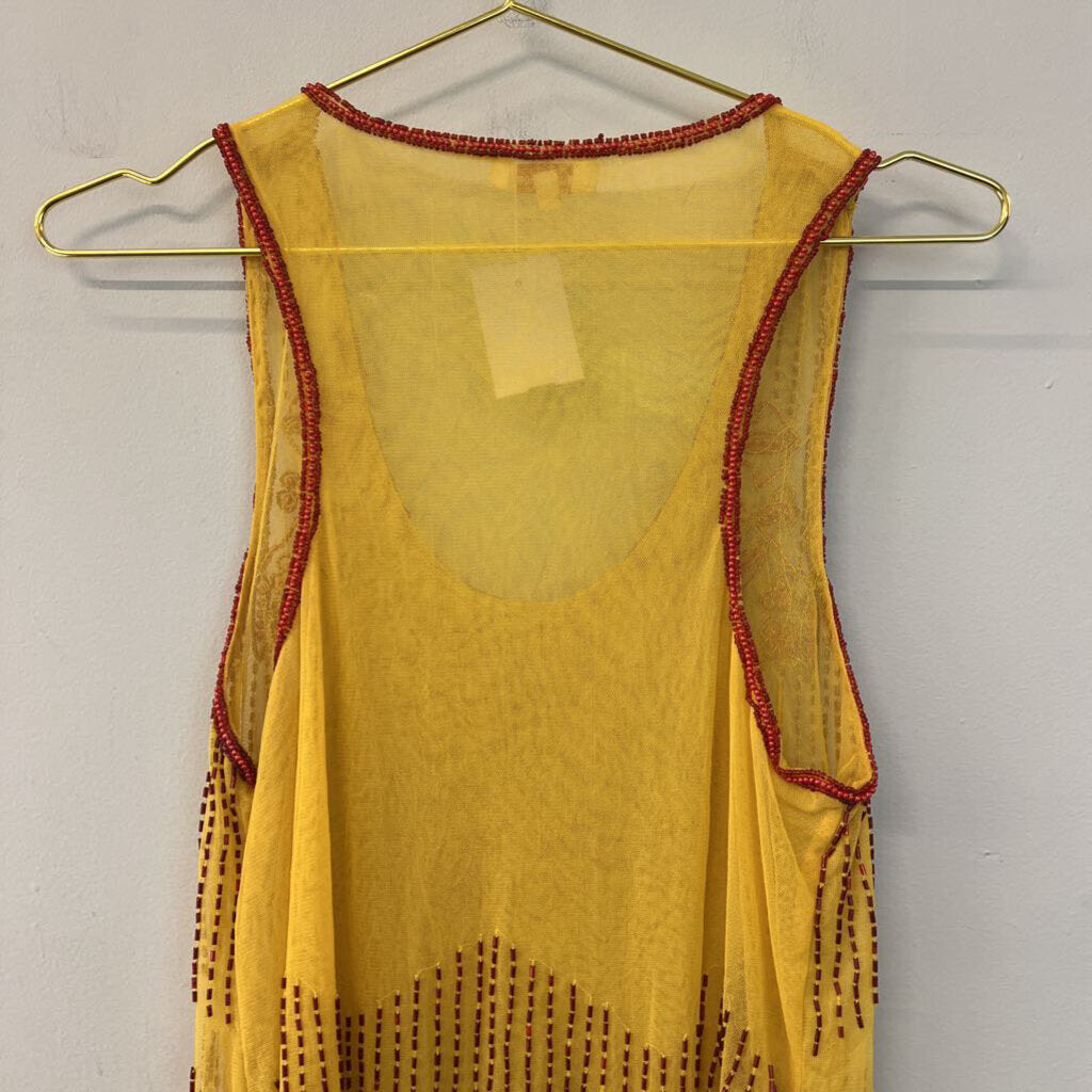 Sundance Yellow/ Red Beaded Tank Small