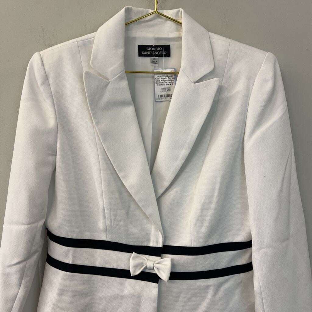 Giorgio Sant' Angelo White/ Black Blazer Jacket 8