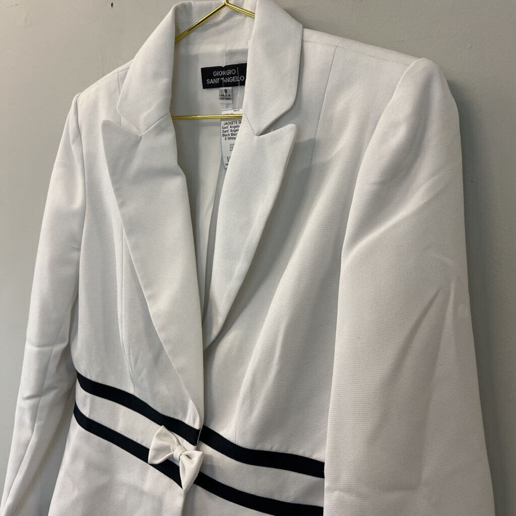 Giorgio Sant' Angelo White/ Black Blazer Jacket 8