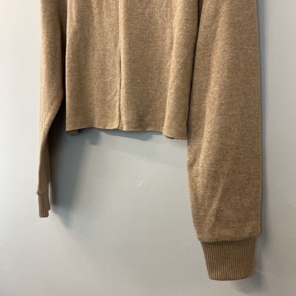 Zara Brown Long Sleeve Cropped Top Medium