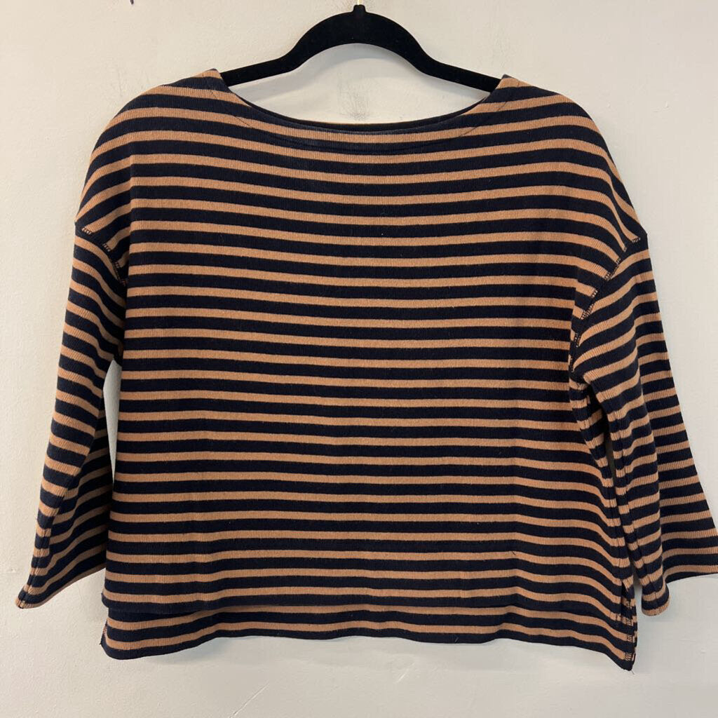 Global Work Black/ Brown Striped Long Sleeve Top Medium