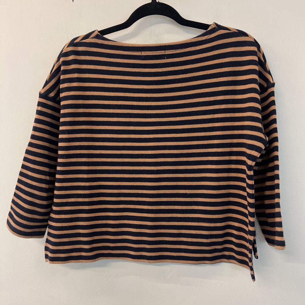 Global Work Black/ Brown Striped Long Sleeve Top Medium