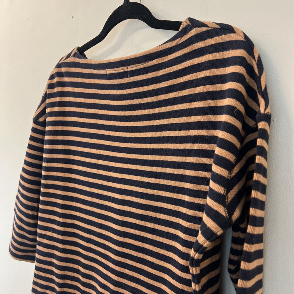 Global Work Black/ Brown Striped Long Sleeve Top Medium