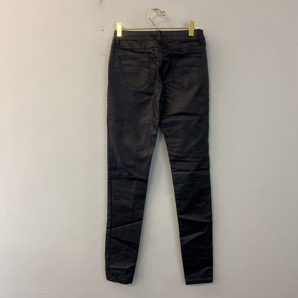 Crazy Lover Black Coated Denim Skinny Leg Pants Small