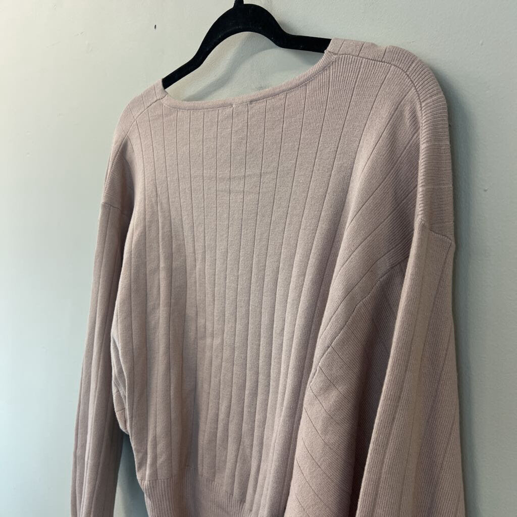 Cozy Co Pink Long Sleeve Deep V Top M/L