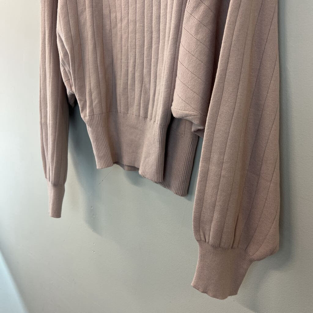 Cozy Co Pink Long Sleeve Deep V Top M/L