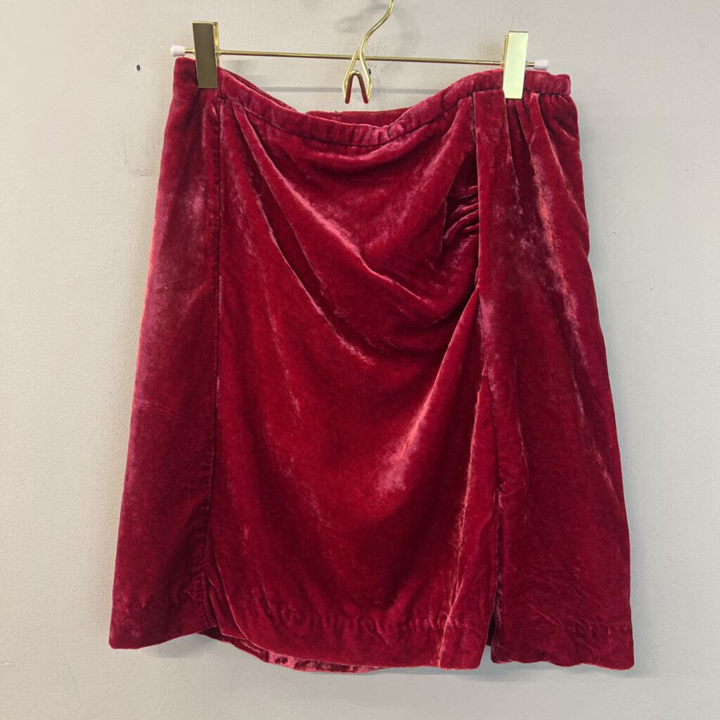 Anthropologie Pink Velvet Skirt 6