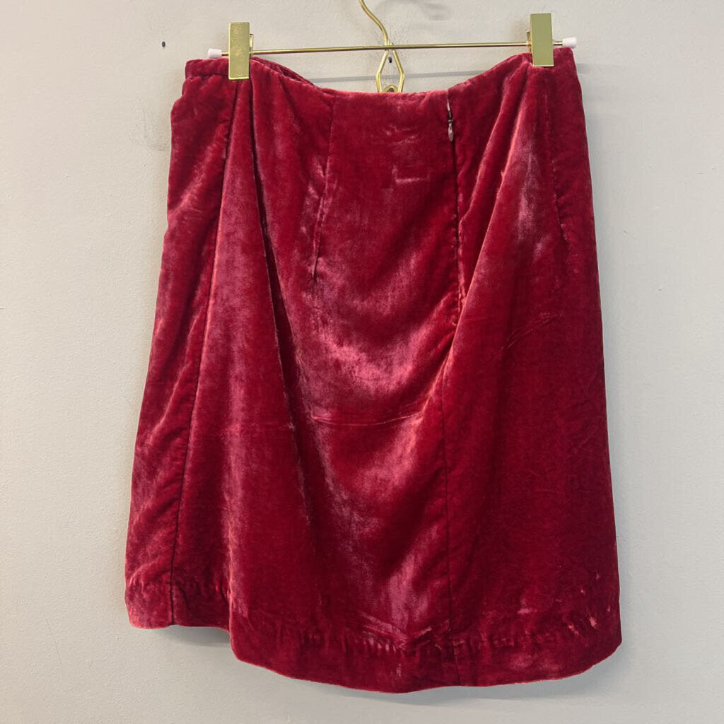 Anthropologie Pink Velvet Skirt 6