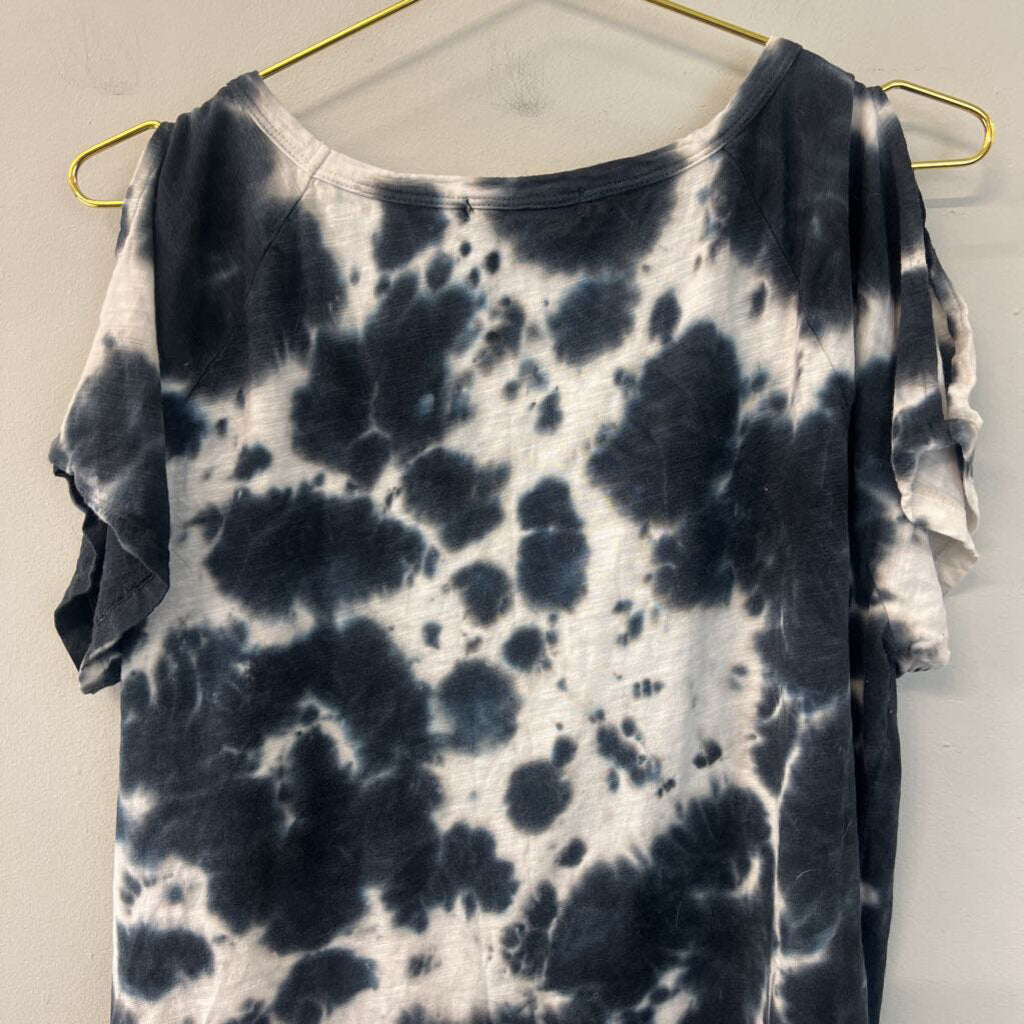 Sanctuary Blue/ White Tie Dye Short Sleeve Top Extra Large