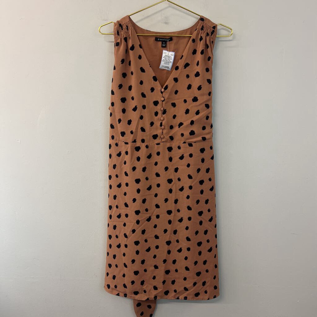 41 Hawthorn Brown/ Black Print Sleeveless Dress Extra Large