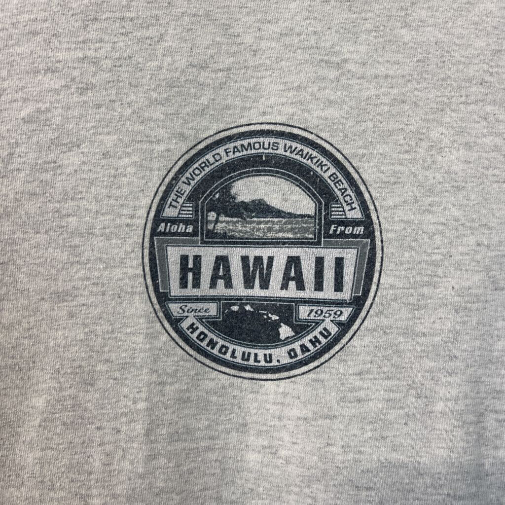 Gildan Grey Hawaii Short Sleeve Graphic Tee Medium