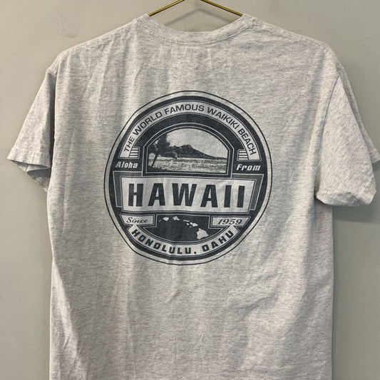 Gildan Grey Hawaii Short Sleeve Graphic Tee Medium