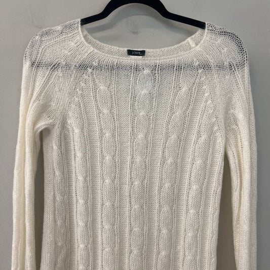 J Crew Sheer Cable Knit Long Sleeve Sweater Small