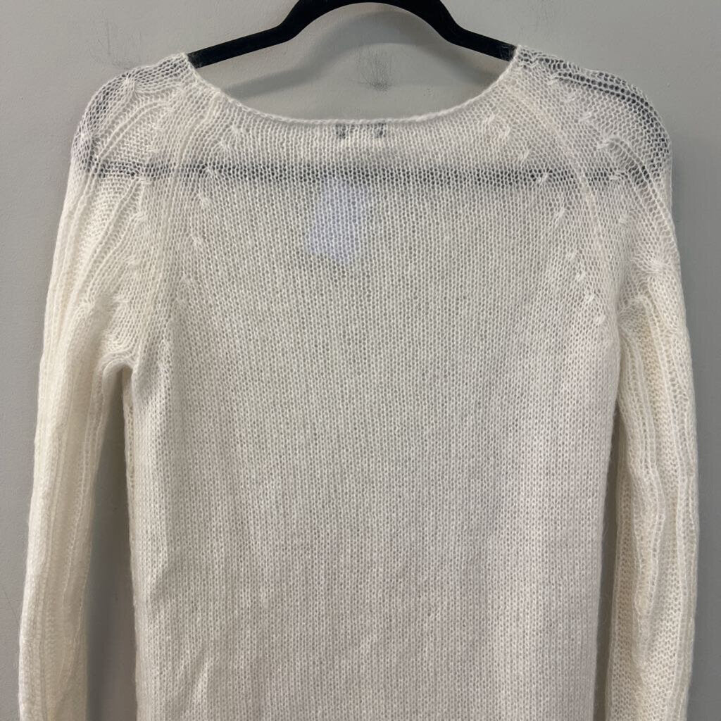 J Crew Sheer Cable Knit Long Sleeve Sweater Small