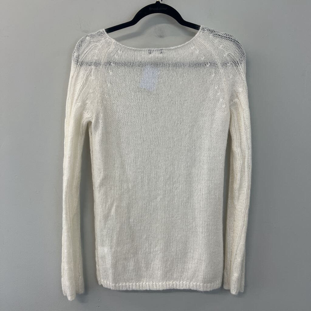 J Crew Sheer Cable Knit Long Sleeve Sweater Small