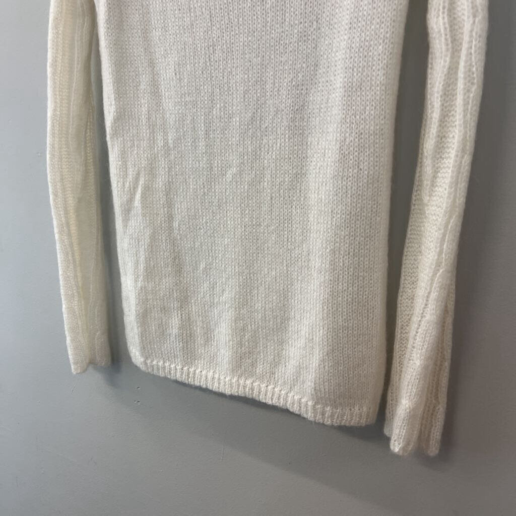 J Crew Sheer Cable Knit Long Sleeve Sweater Small