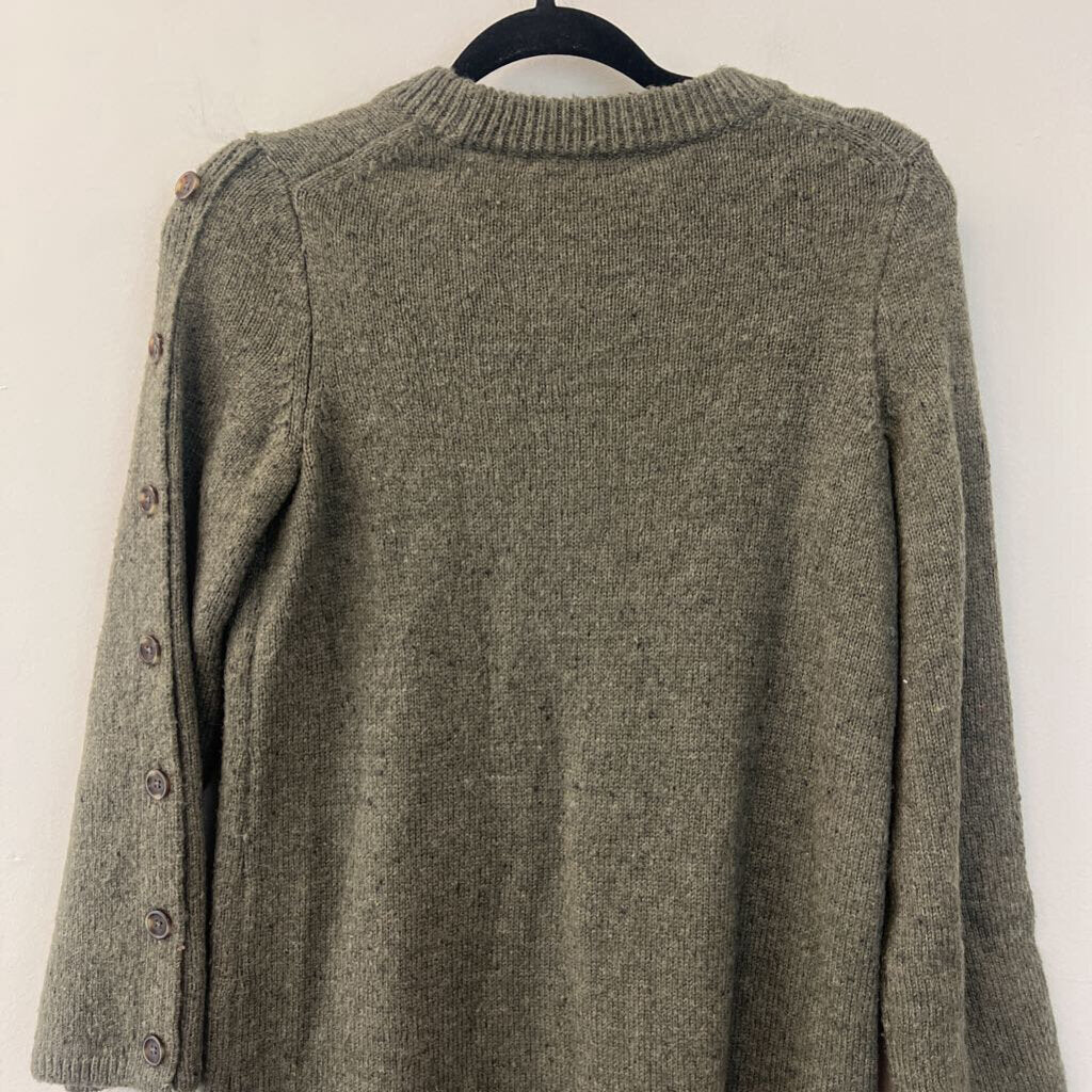 Madewell Green Knit Long Sleeve Sweater Dress Small