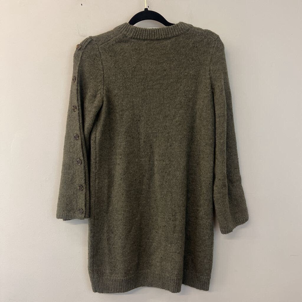 Madewell Green Knit Long Sleeve Sweater Dress Small