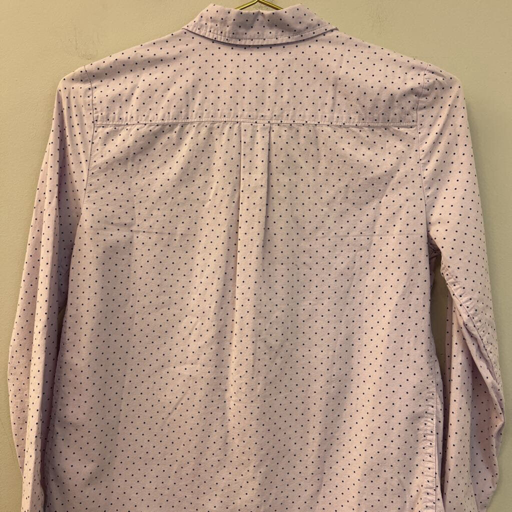 J Crew Purple Polka Dot Long Sleeve Button Down Top 2