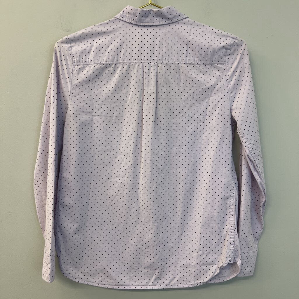 J Crew Purple Polka Dot Long Sleeve Button Down Top 2