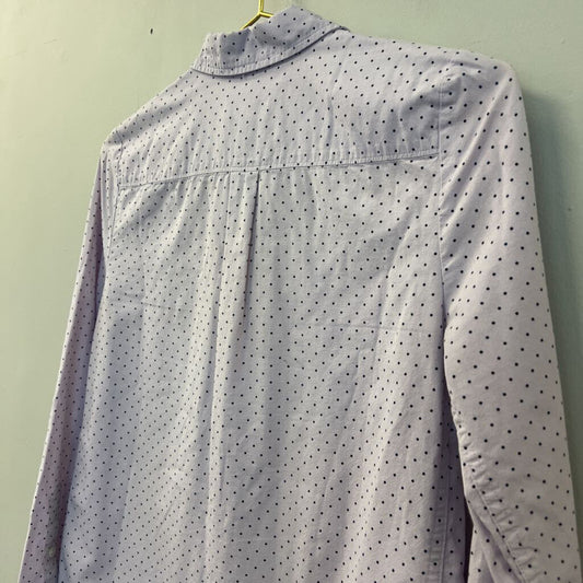 J Crew Purple Polka Dot Long Sleeve Button Down Top 2