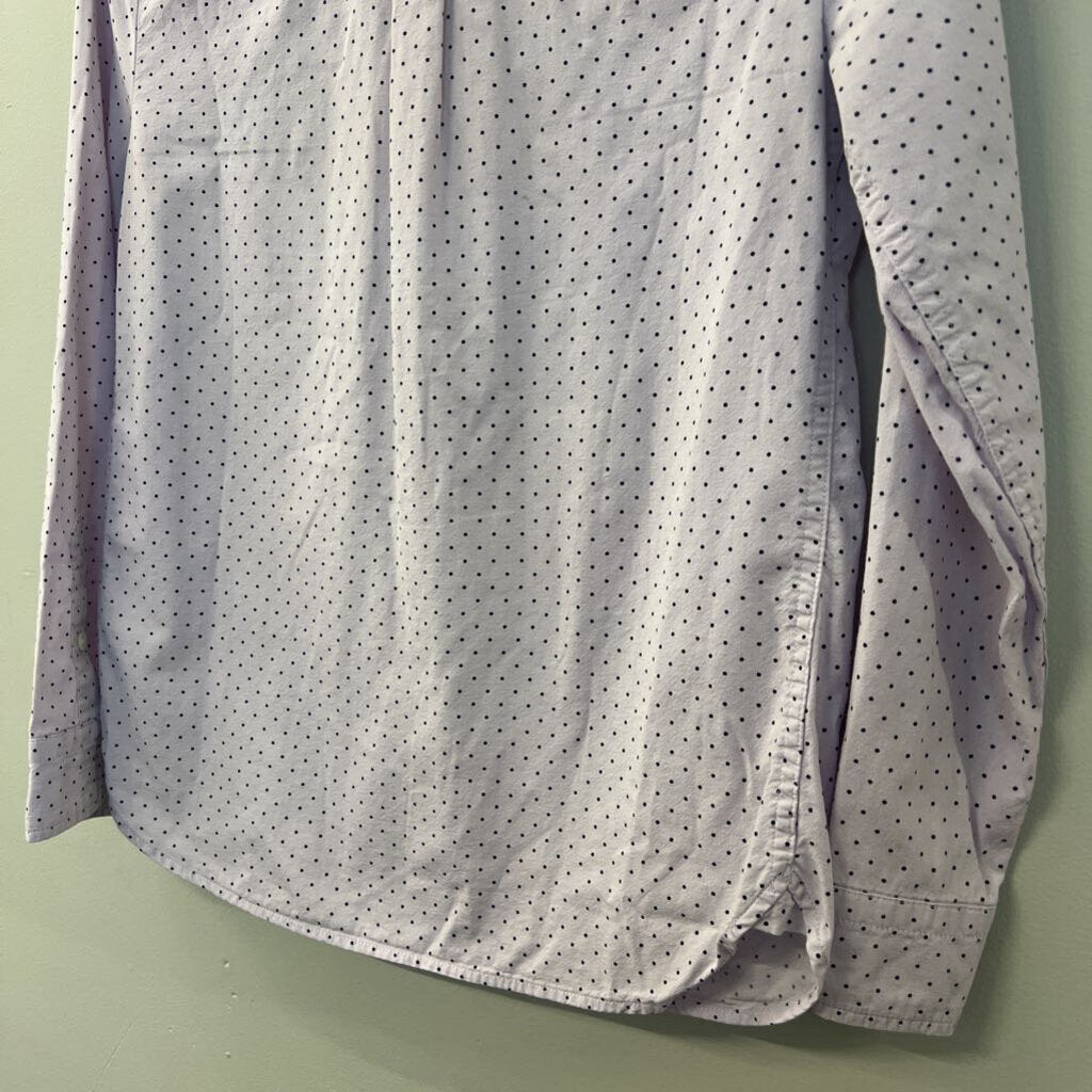 J Crew Purple Polka Dot Long Sleeve Button Down Top 2