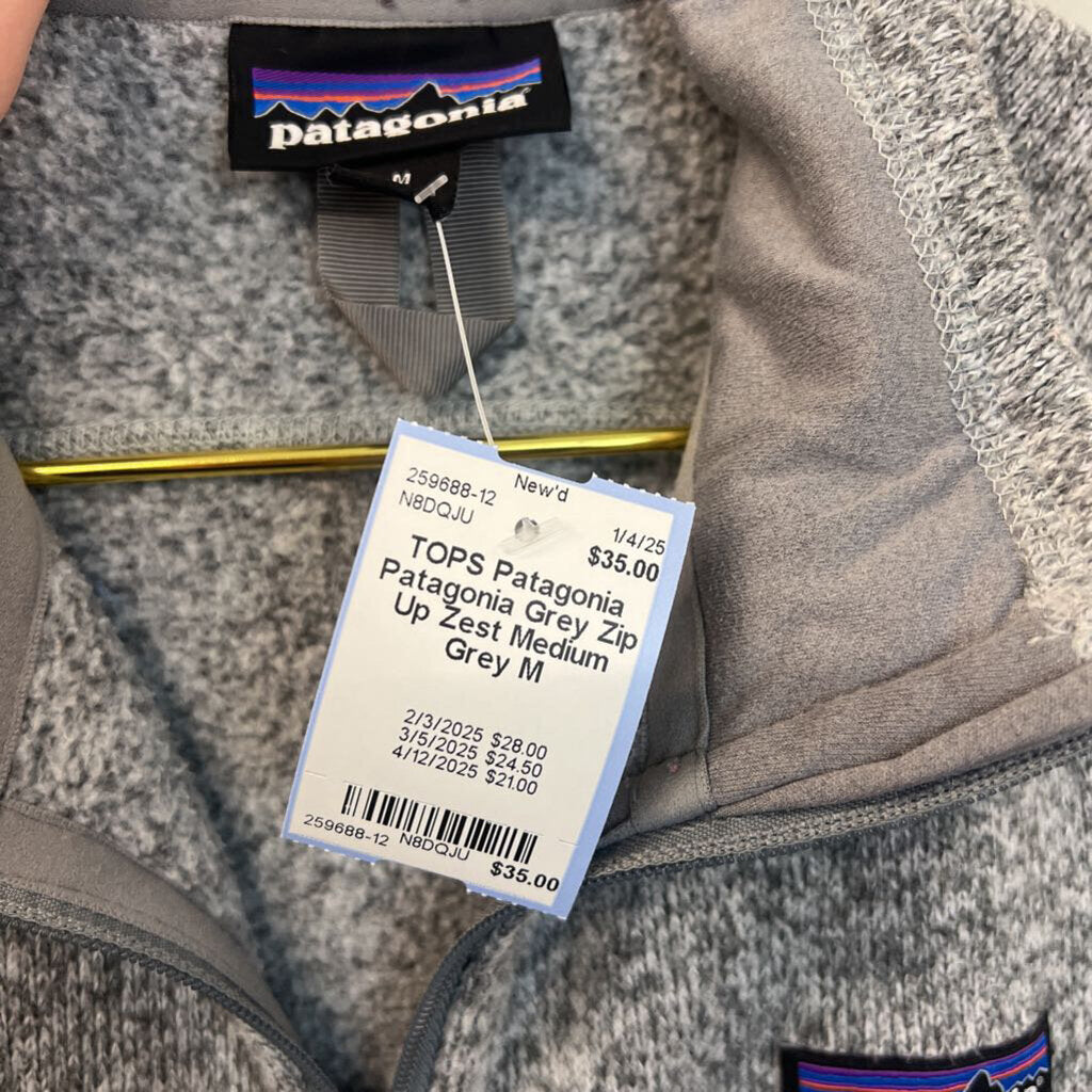 Patagonia Grey Zip Up Zest Medium