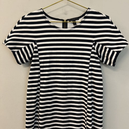 J Crew Black/ White Striped Short Sleeve Dress Extra Small