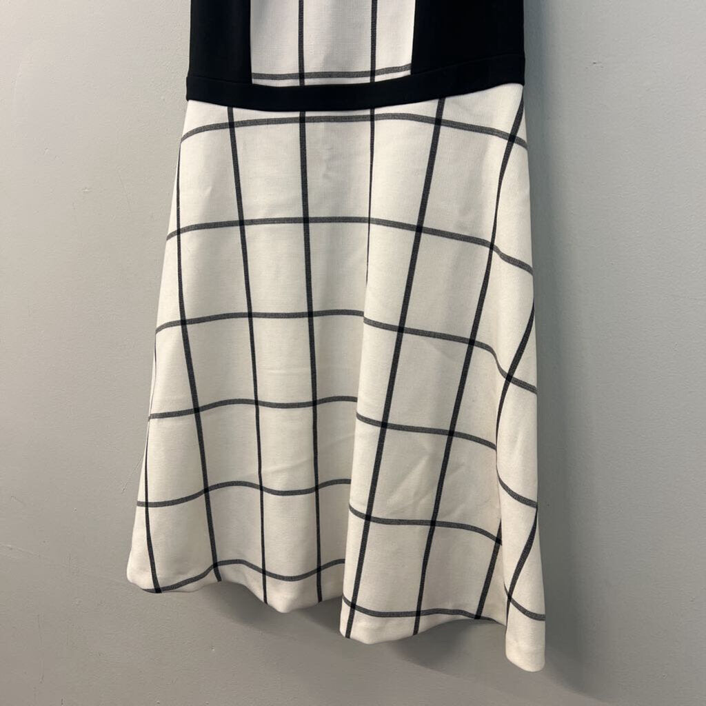 Loft Black/ White Checkered Sleeveless Collared Dress 2P