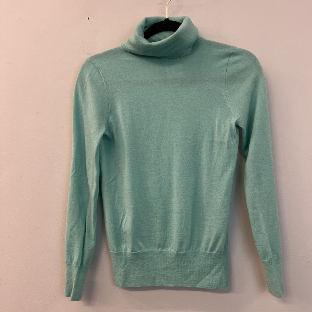 J Crew Mint Long Sleeve Turtleneck Sweater Top Extra Small